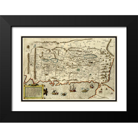 Cannan and The Land of Israel Black Modern Wood Framed Art Print with Double Matting by Montano, Benito Arias
