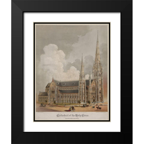 Cathedral of the Holy Cross Black Modern Wood Framed Art Print with Double Matting by Buford