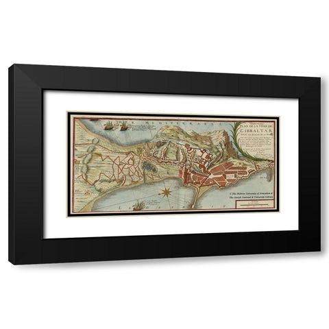 Gibraltar Black Modern Wood Framed Art Print with Double Matting by Fer, Nicolas de