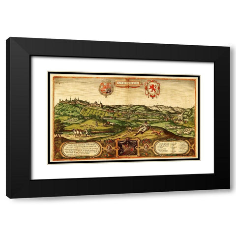 Limbourg Netherlands Black Modern Wood Framed Art Print with Double Matting by Hogenberg, Braun