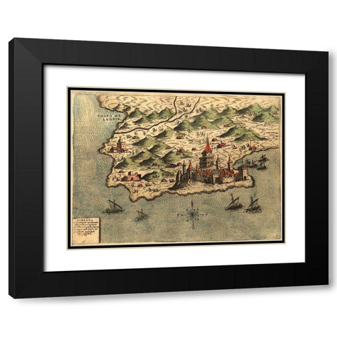 Dalmatia Black Modern Wood Framed Art Print with Double Matting by Pinargenti