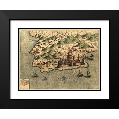 Dalmatia Black Modern Wood Framed Art Print with Double Matting by Pinargenti