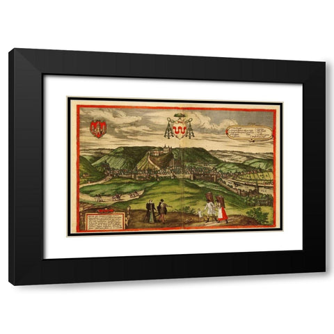 Netherlands Black Modern Wood Framed Art Print with Double Matting by Hogenberg, Braun
