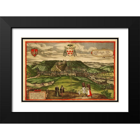 Netherlands Black Modern Wood Framed Art Print with Double Matting by Hogenberg, Braun