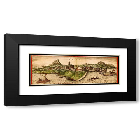 Venice Black Modern Wood Framed Art Print with Double Matting by Hogenberg, Braun