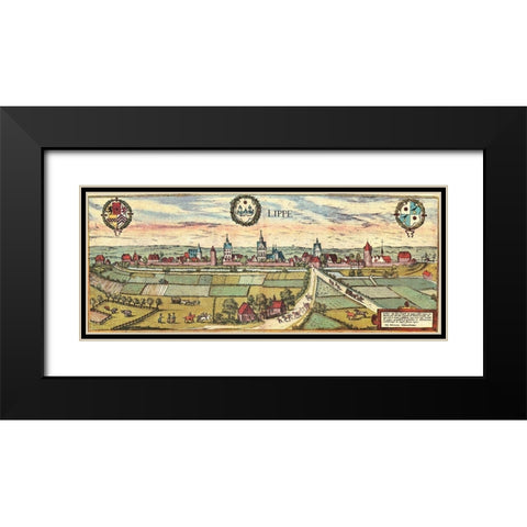 Germany Black Modern Wood Framed Art Print with Double Matting by Hogenberg, Braun