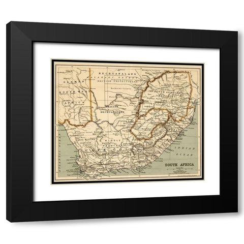 South Africa 1899 Black Modern Wood Framed Art Print with Double Matting by George Walker and Co