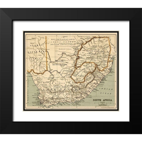 South Africa 1899 Black Modern Wood Framed Art Print with Double Matting by George Walker and Co