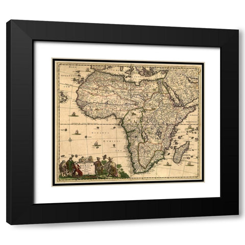 Africa 1740  Black Modern Wood Framed Art Print with Double Matting by Senex, John