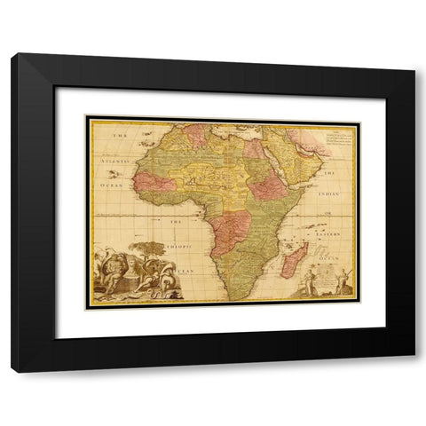 Africa 1688 Black Modern Wood Framed Art Print with Double Matting by Wit, Frederick de