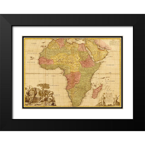 Africa 1688 Black Modern Wood Framed Art Print with Double Matting by Wit, Frederick de
