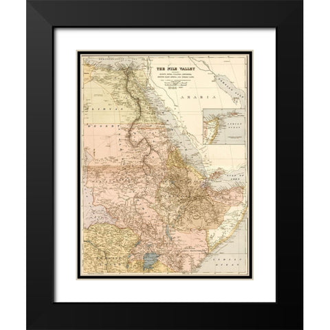 Nile River Valley 1910 Black Modern Wood Framed Art Print with Double Matting by Edward Stanford Ltd