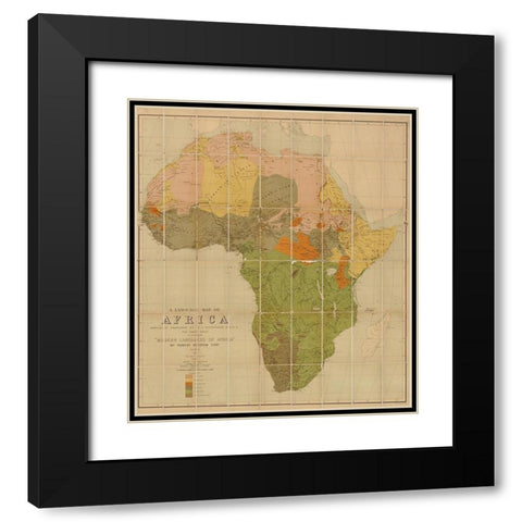 African Languages 1883 Black Modern Wood Framed Art Print with Double Matting by Ravenstein, Ernest George