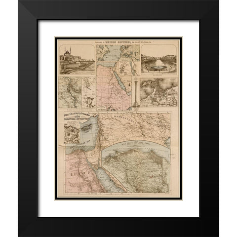 Egypt Arabia PetrÃ¦a and Southeastern Turkey Black Modern Wood Framed Art Print with Double Matting by Powell, George May