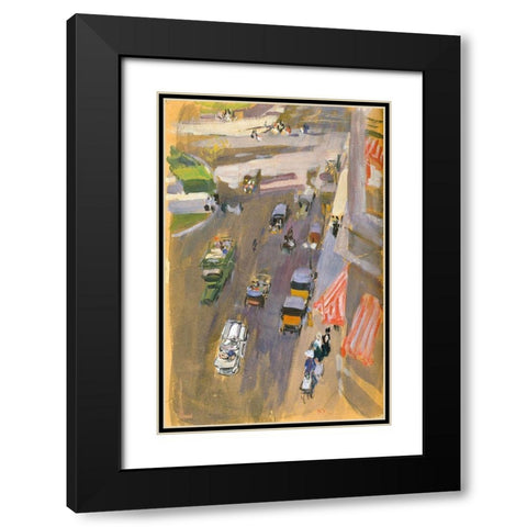 Fifth Avenue-New York Black Modern Wood Framed Art Print with Double Matting by Sorolla, Joaquin