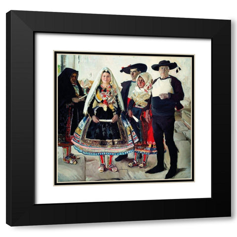 Typical Lagarterans Black Modern Wood Framed Art Print with Double Matting by Sorolla, Joaquin