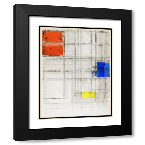 Study for a Composition Black Modern Wood Framed Art Print with Double Matting by Mondrian, Piet