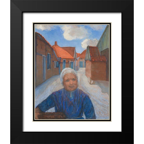 On the Lappenbrink in Winterswijk Black Modern Wood Framed Art Print with Double Matting by Mondrian, Piet