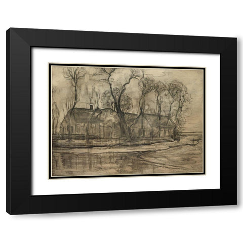 Farm Near Duivendrecht-The Sea Black Modern Wood Framed Art Print with Double Matting by Mondrian, Piet