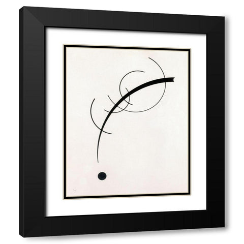 Free Curve to the Point-Accompanying Sound of Geometric Curves 1925 Black Modern Wood Framed Art Print with Double Matting by Kandinsky, Wassily