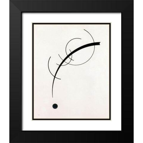 Free Curve to the Point-Accompanying Sound of Geometric Curves 1925 Black Modern Wood Framed Art Print with Double Matting by Kandinsky, Wassily