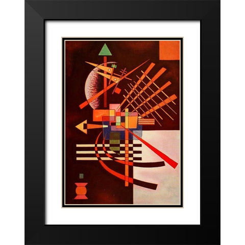 Abstract 1 Black Modern Wood Framed Art Print with Double Matting by Kandinsky, Wassily