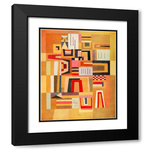 Balance Pink 1932 Black Modern Wood Framed Art Print with Double Matting by Kandinsky, Wassily