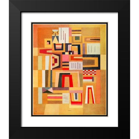 Balance Pink 1932 Black Modern Wood Framed Art Print with Double Matting by Kandinsky, Wassily