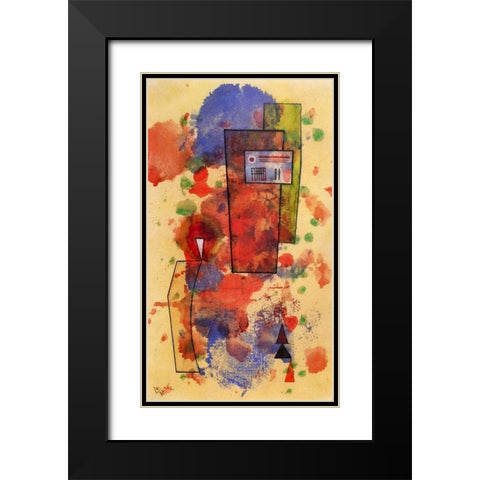 Black Spot 1932 Black Modern Wood Framed Art Print with Double Matting by Kandinsky, Wassily