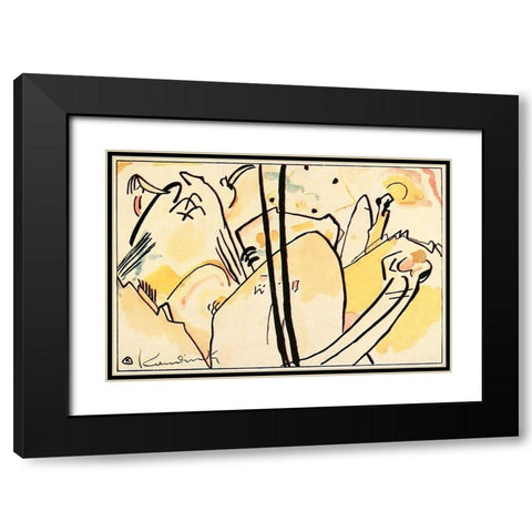 Bright Air no.13 1902 Black Modern Wood Framed Art Print with Double Matting by Kandinsky, Wassily