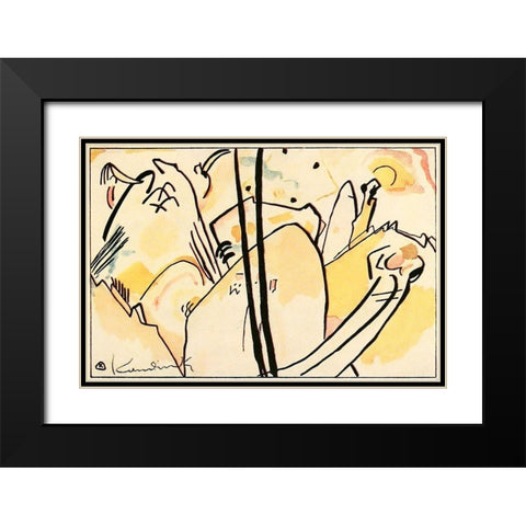 Bright Air no.13 1902 Black Modern Wood Framed Art Print with Double Matting by Kandinsky, Wassily