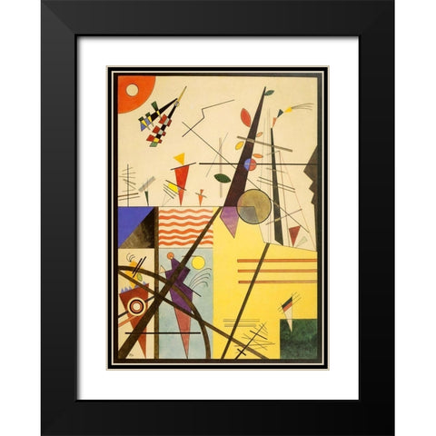 Bright Clarity 1924 Black Modern Wood Framed Art Print with Double Matting by Kandinsky, Wassily
