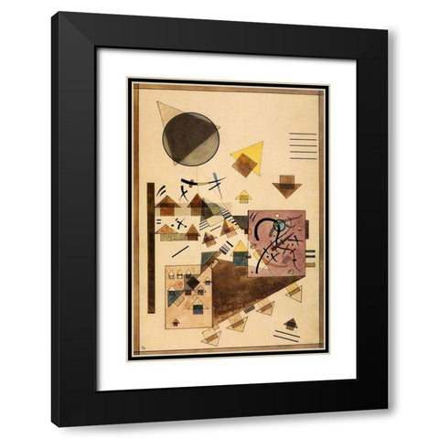 Brown Noise 1924 Black Modern Wood Framed Art Print with Double Matting by Kandinsky, Wassily