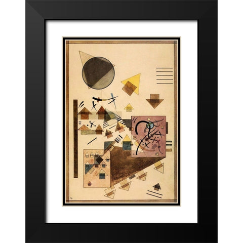 Brown Noise 1924 Black Modern Wood Framed Art Print with Double Matting by Kandinsky, Wassily