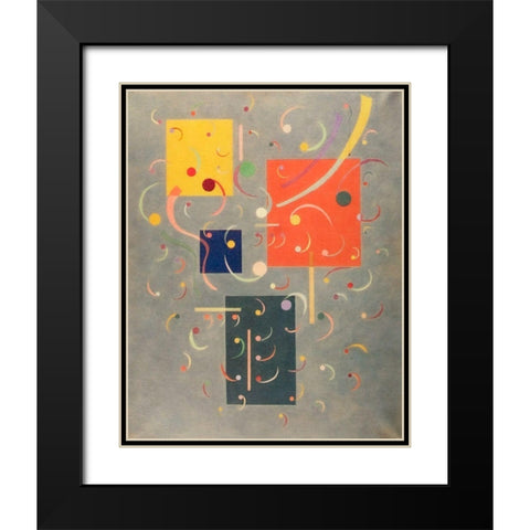 Circuit 1938 Black Modern Wood Framed Art Print with Double Matting by Kandinsky, Wassily