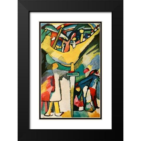 Improvisation no.8 1909 Black Modern Wood Framed Art Print with Double Matting by Kandinsky, Wassily