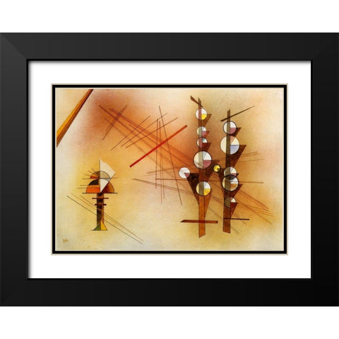 Unshaken 1929 Black Modern Wood Framed Art Print with Double Matting by Kandinsky, Wassily