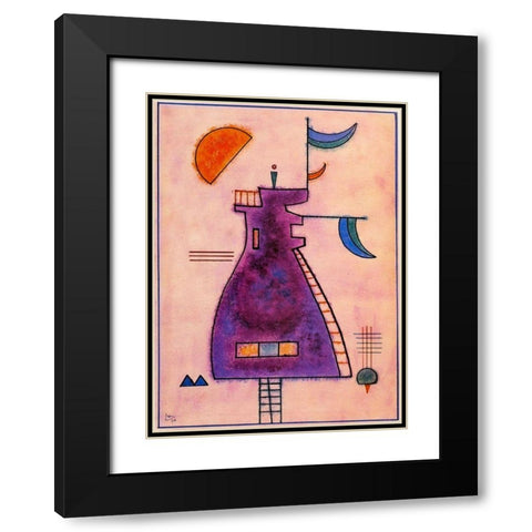 Untitled 2 1930 Black Modern Wood Framed Art Print with Double Matting by Kandinsky, Wassily