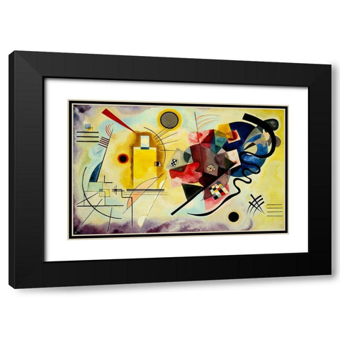 Yellow Red Blue 1925 Black Modern Wood Framed Art Print with Double Matting by Kandinsky, Wassily
