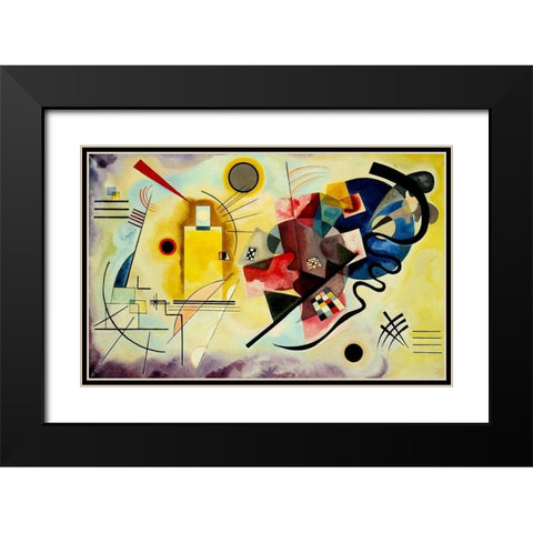 Yellow Red Blue 1925 Black Modern Wood Framed Art Print with Double Matting by Kandinsky, Wassily