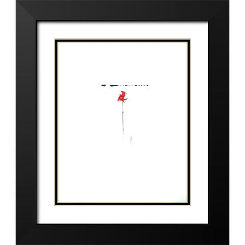 Pinwheel Black Modern Wood Framed Art Print with Double Matting by Clement, Diane