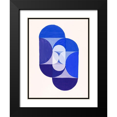 Key Blue Black Modern Wood Framed Art Print with Double Matting by Schillinger, Joseph
