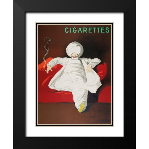 JOB Cigarettes Black Modern Wood Framed Art Print with Double Matting by Cappiello, Leonetto