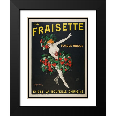 The Fraisette Black Modern Wood Framed Art Print with Double Matting by Cappiello, Leonetto