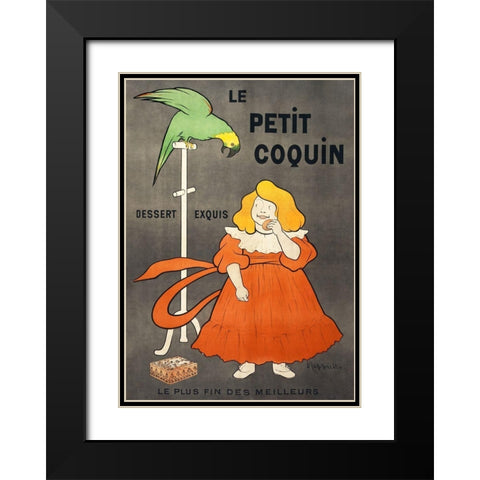 Le petit coquin-dessert exquis Black Modern Wood Framed Art Print with Double Matting by Cappiello, Leonetto