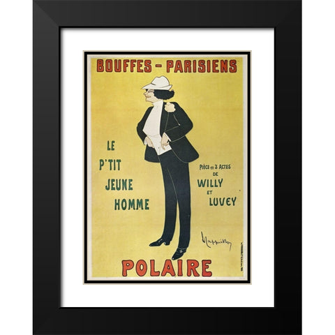 Bouffes-Parisiens Polaire 1910 Black Modern Wood Framed Art Print with Double Matting by Cappiello, Leonetto