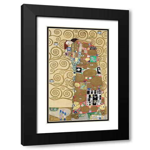 Fulfillment Black Modern Wood Framed Art Print with Double Matting by Klimt, Gustav