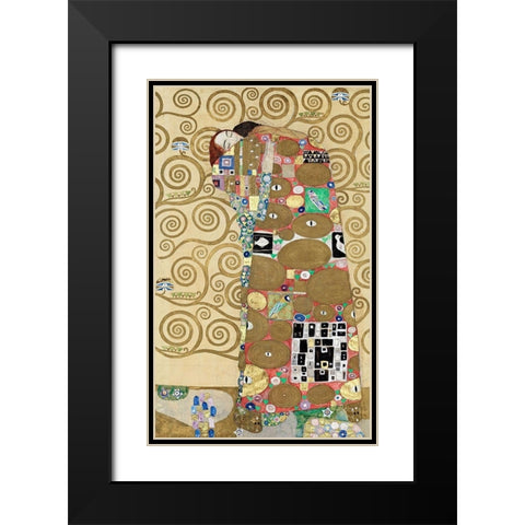 Fulfillment Black Modern Wood Framed Art Print with Double Matting by Klimt, Gustav