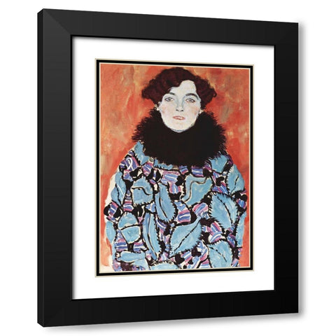 Portrait of Johanna Staude Black Modern Wood Framed Art Print with Double Matting by Klimt, Gustav