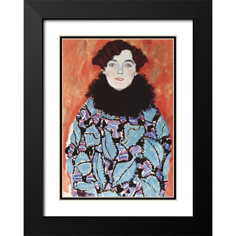 Portrait of Johanna Staude Black Modern Wood Framed Art Print with Double Matting by Klimt, Gustav